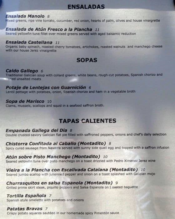 Manolo Tapas 10033 Washington Heights Manhattan New York City