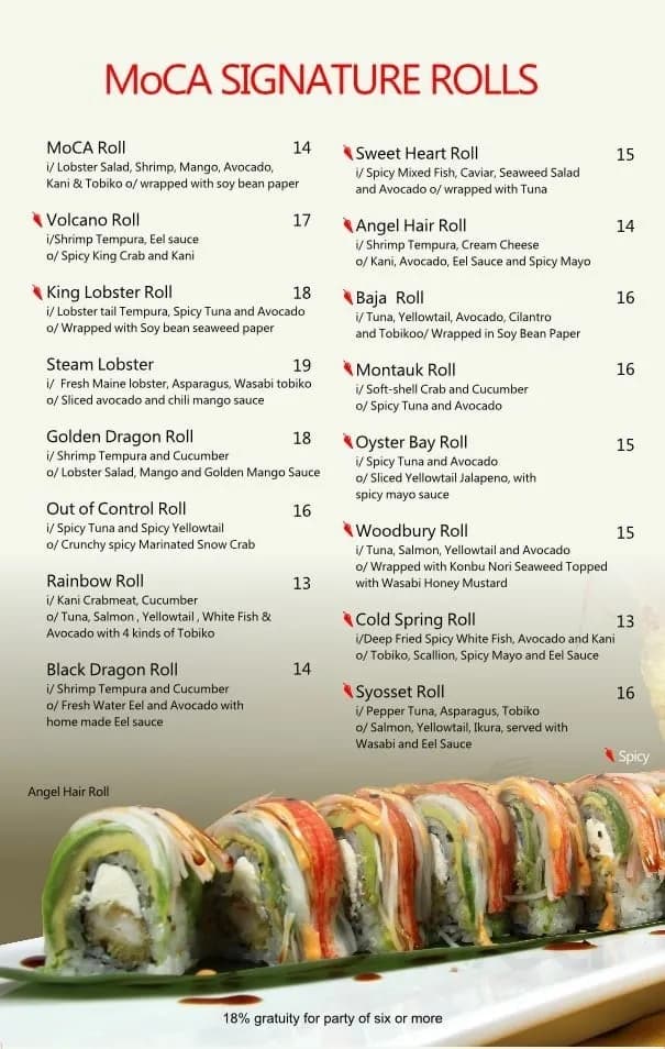 Menu - Queens NY's MoCA Asian Bistro | Sirved